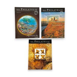 USA Philatelic Catalogs Magazines Lot of 3 2002 2004 USPS Stamps